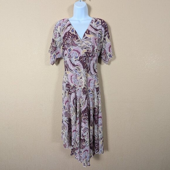 Vtg Y2K 90s Rabbit Rabbit Rabbit Floral Midi Dress Babydoll Flutter Fairy 10 - Picture 1 of 10